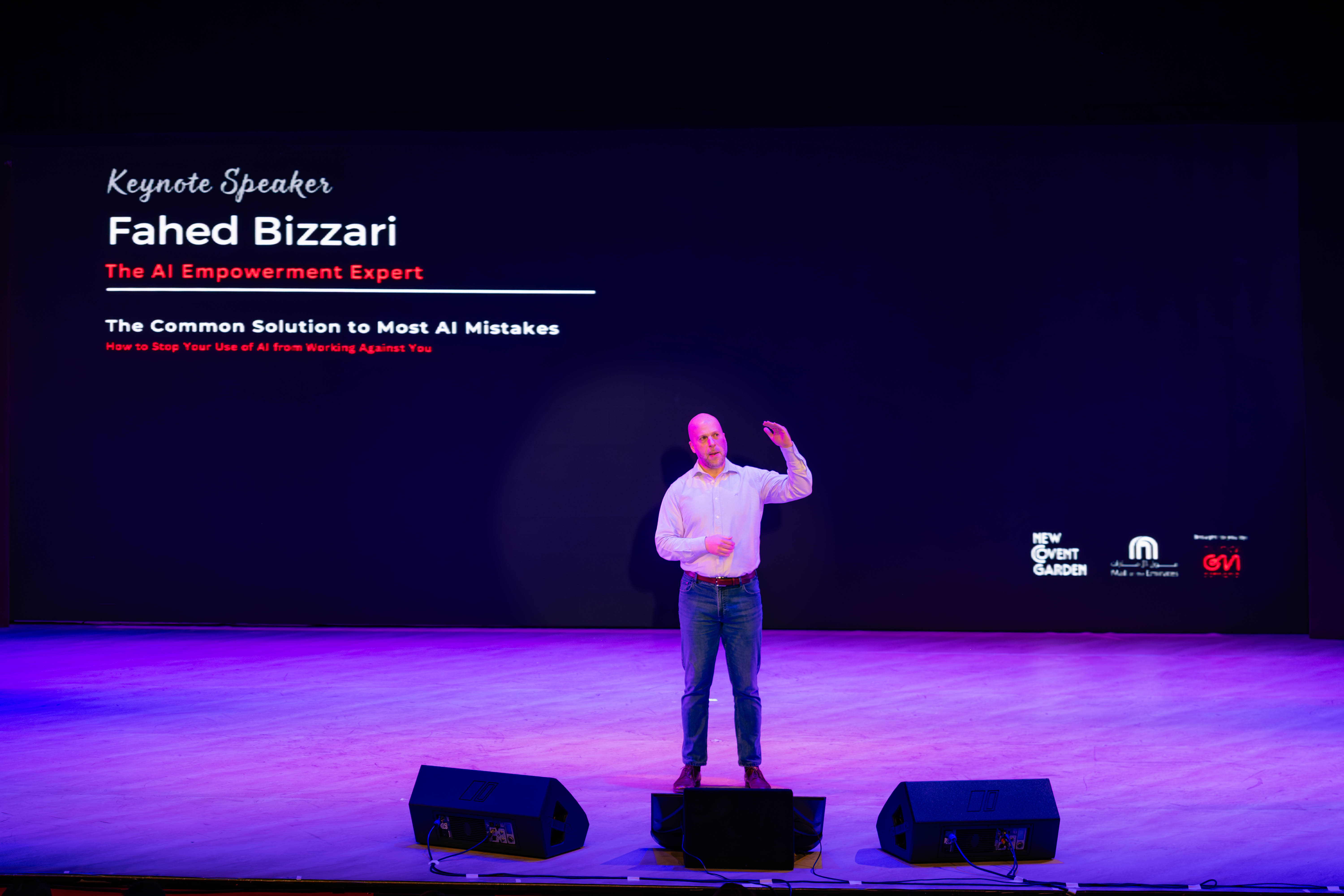 Fahed Bizzari speaking at Dubai