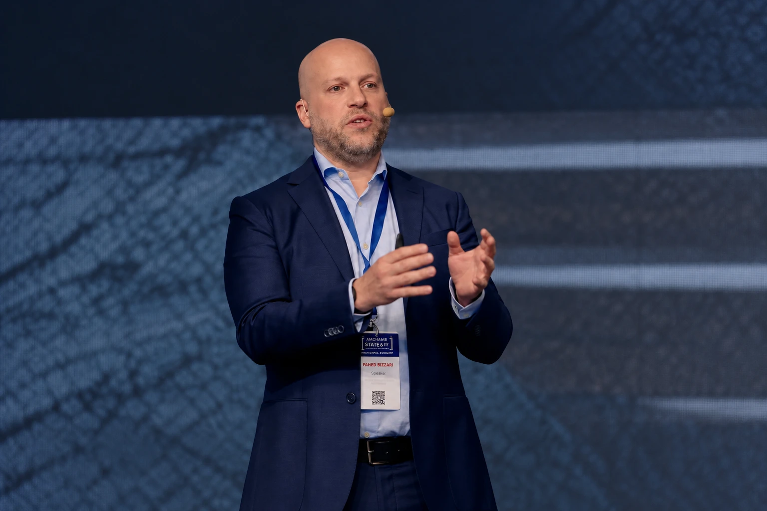 Fahed Bizzari speaking at Chișinău